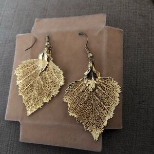 Gold Leaf Earrings- 987 $20 or $15 w/offer